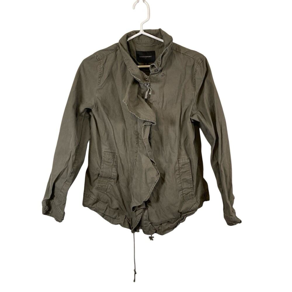 Banana Republic Utility Military Jacket Women’s‎ Medium Olive Army Green